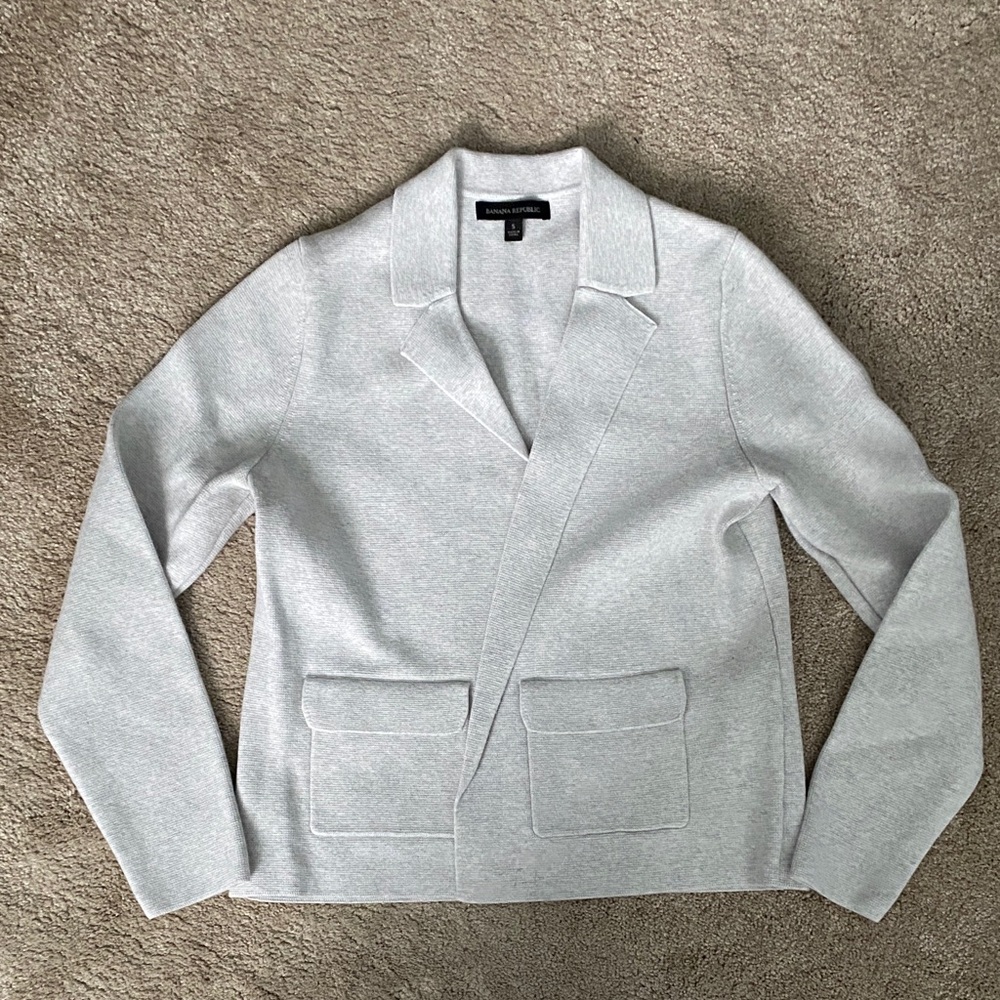 Gray Blazer Sweater Jacket